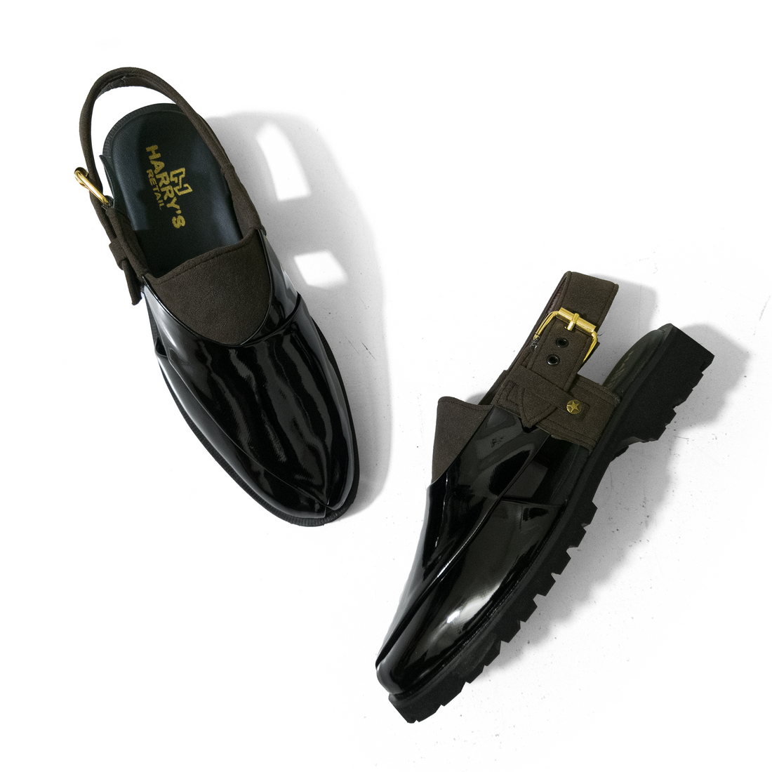 PATENT & BROWN SUEDE KHERI